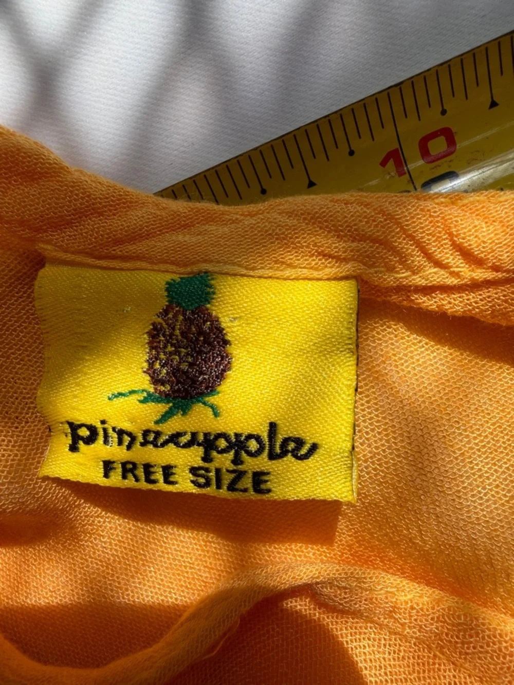 Vintage Pineapple Yellow & Orange Floral V-Neck Tunic Dress